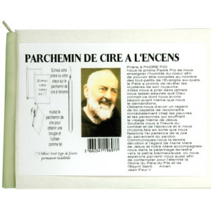 Parchemin de cire à l'encens - Padre Pio 