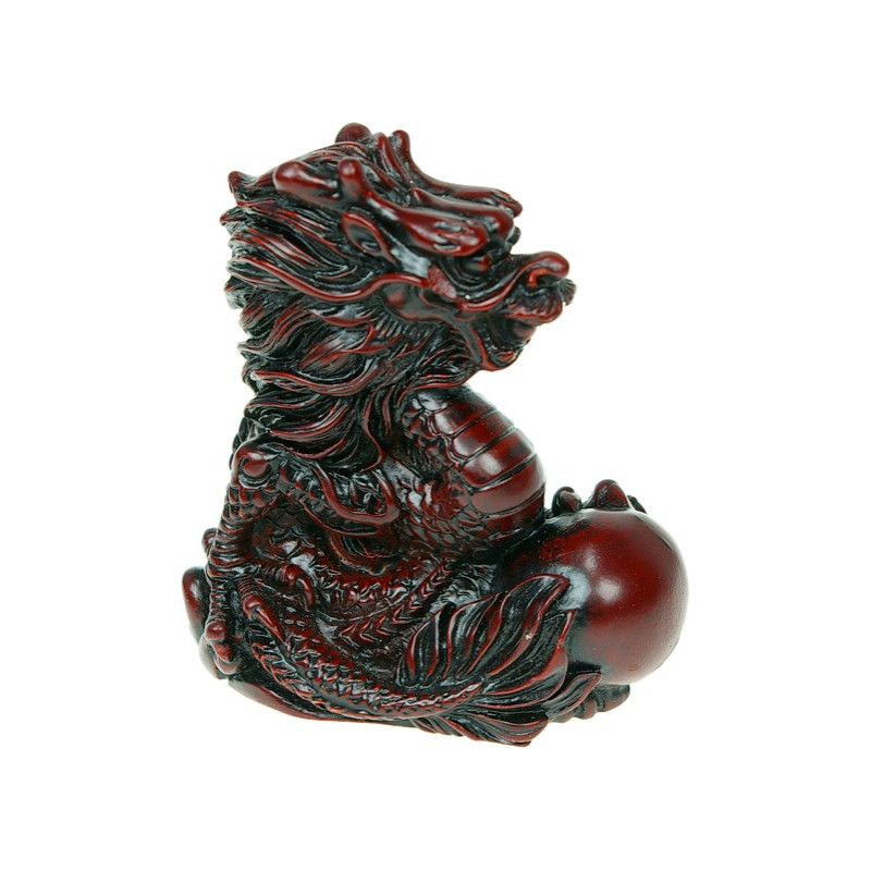 Dragon porte bonheur en résine rouge Petit Modèle